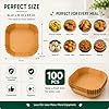 Sileo Paper Sheets 100 PCS | Parchment Paper for Air Frying | Disposable Non Stick Liners | Oil Proof Baking Paper | Reusable Storage Box | 16 x 16 x 4.5 cm
