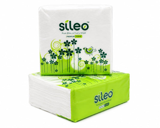 Sileo 2Ply So Soft Paper Napkins | Tough, Super Absorbent Multipurpose Tissue | Food Contact Safe, Ideal for Snacks, Parties & Daily Use - Pack of 6 (50 Pulls Per Pack, Total 300 Sheets)