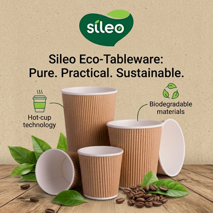 Sileo Disposable Paper Tea/Coffee Cups | Biodegradable Paper Cup for Cocktail, Cold Drink, Juice | Eco-Friendly, Portable, Convenient | 110 ML Ripple Paper Cups Pack of 5 (25 cups Each) Total 125 Cups